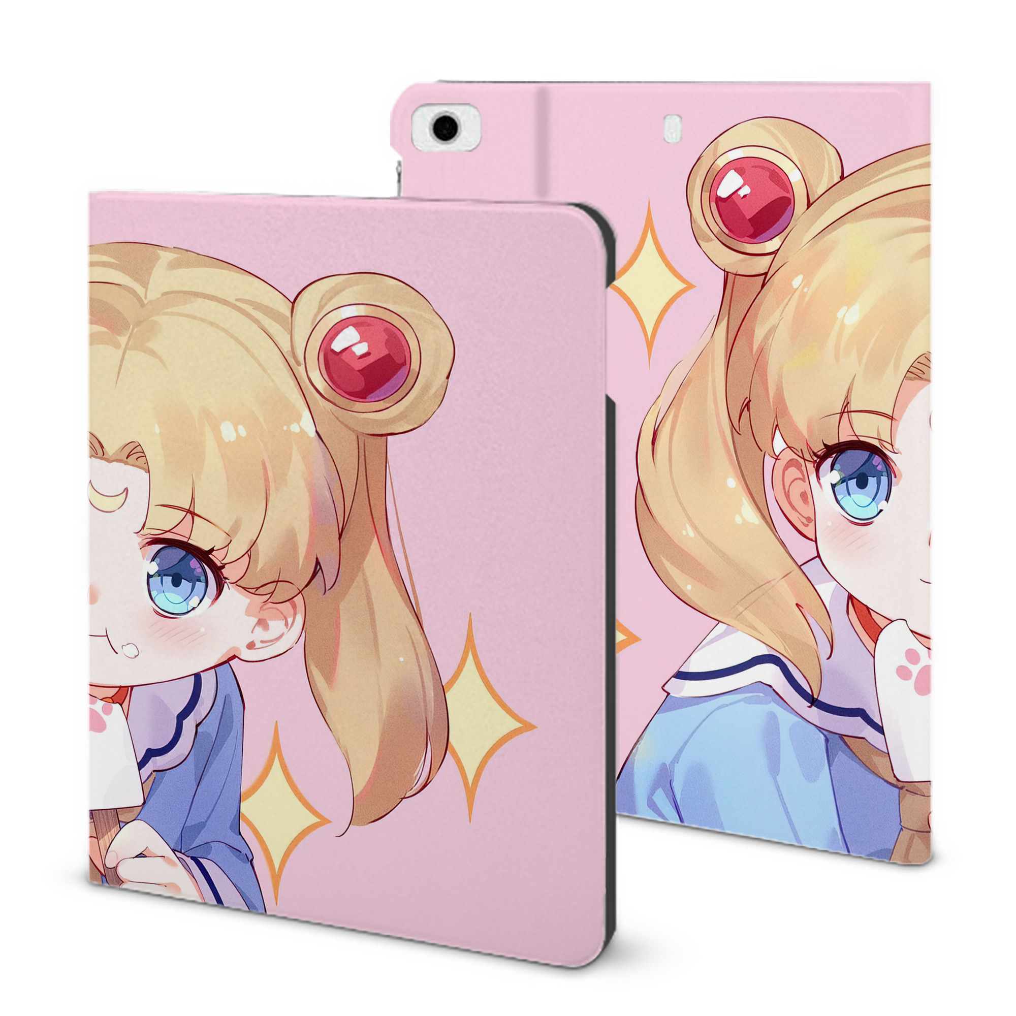 （画像用） 美少女戦士セーラームーン Sailor Moon IPad ケース ブック型 PUレザー TPU 耐衝撃 軽量 薄型 ペン収納なし 全面保護 IPad 各モデル対応